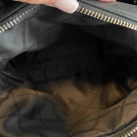 Michael Kors Raven Pebbled Leather Black & Silver Backpack Purse w/ Dust Bag - Picture 6 of 7